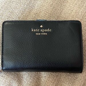 Kate Spade Black Leather Compact Wallet